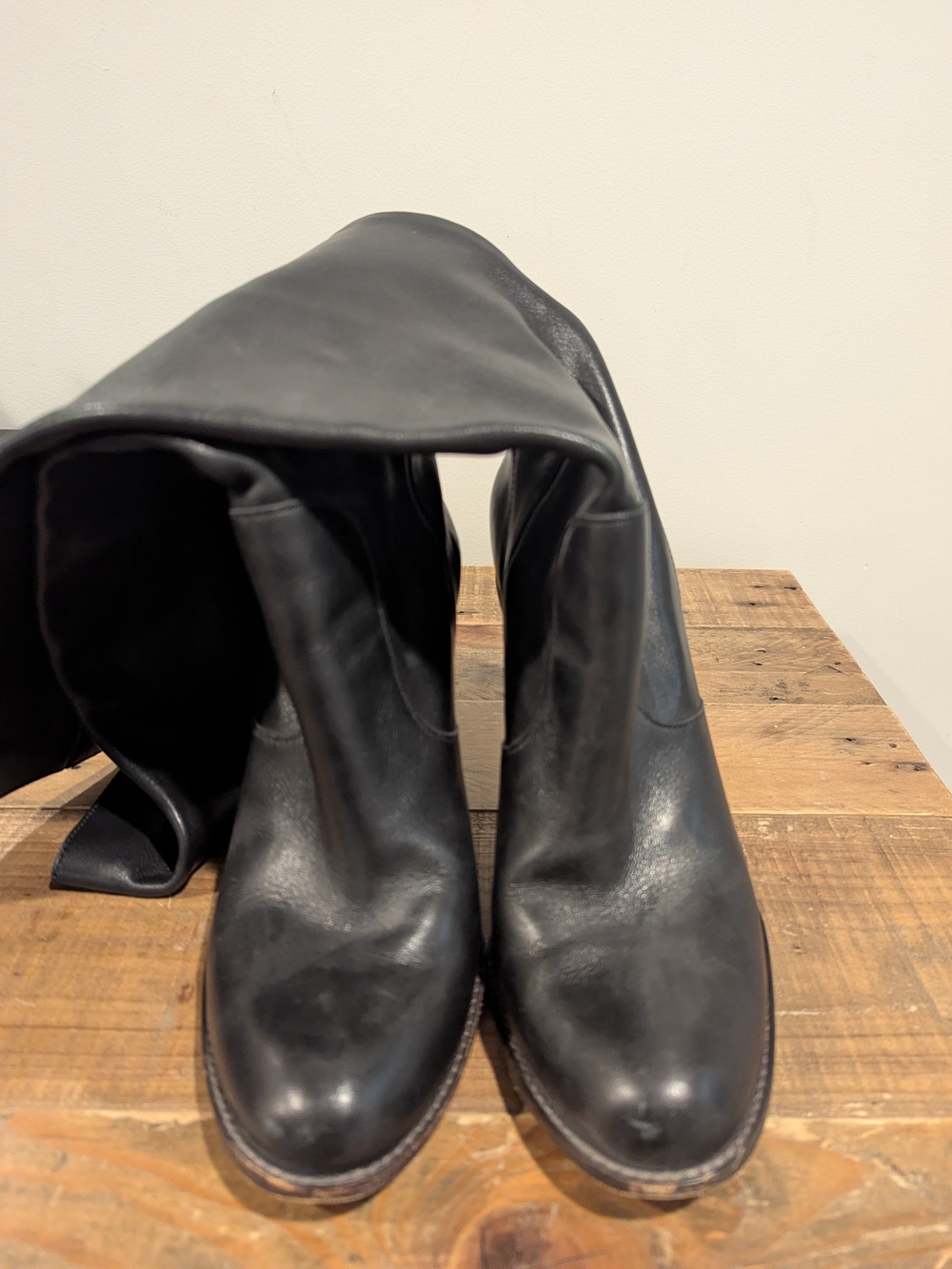 Cole Haan Black Leather Heeled Boots